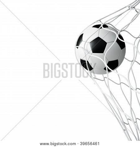 Soccer Ball In Net Isolated