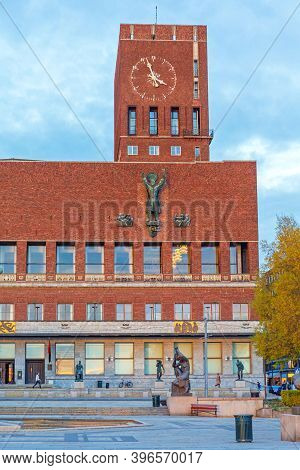 Oslo, Norway - October 30, 2016: Capital City Hall Municipal Building Radhuset In Oslo, Norway.