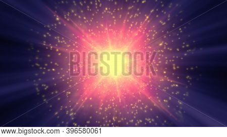 Bright Light Glare Of Sunshine And Sun Rays Shining Illustration