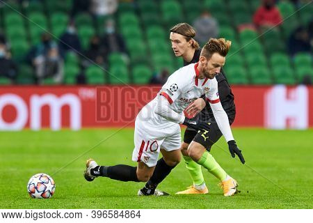 Krasnodar, Russia - November 24, 2020: Kristoffer Olsson Of Fc Krasnodar Battle For The Ball With Iv