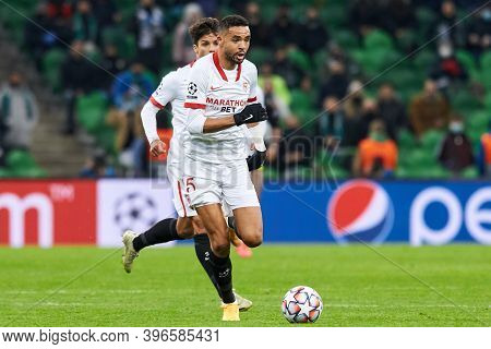 Krasnodar, Russia - November 24, 2020: Youssef En-nesyri Of Sevilla Fc In Action During The Uefa Cha