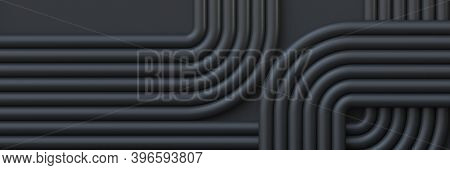 Abstract Background Parallel Lines Composition 3d Render Illustration On Black Background