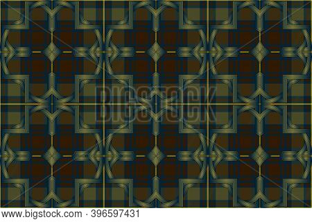 Сlassic Plaid Patterned Overlay. New Cell Design Option. The Basis Is Kerry Tartan