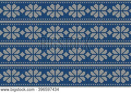 Christmas And Winter Knitted Seamless Pattern, Scandynavian Style