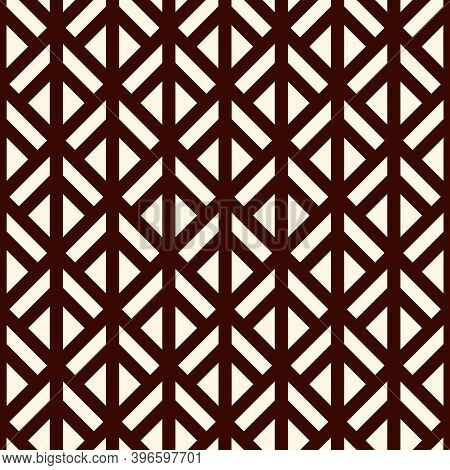 Linocut Style Geometric Seamless Pattern. Minimal Geo Suface Print. Repeated Triangles, Geometrical 