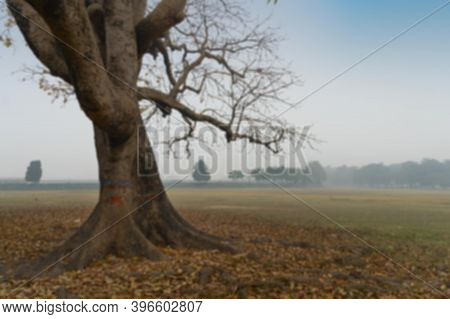 Blurred Image Of Kolkata Maidan Under Lockdown Due To Corona Virus. Kolkata Is The Capital City Of W