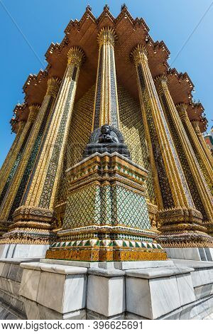 Bangkok, Thailand - December 7, 2019: Part Of Library Phra Mondop At Wat Phra Kaew Temple In Bangkok