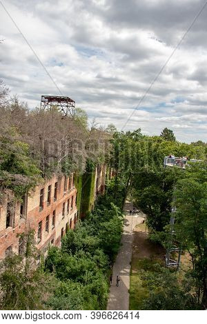 Beelitz, Germany - June 30, 2020:  A Lost Place In Germany Is The Famous Abandoned Hospital And Tube