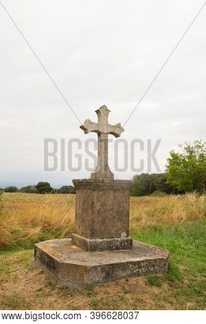 Monument Stone cross in landscape