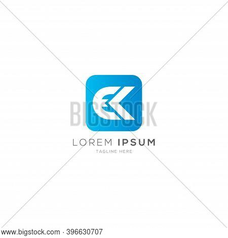 Ek Modern Logo Letter Monogram Slash Template