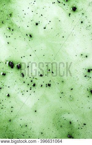 Chlorophyll Texture Is A Green Liquid With Small And Large Dark Particles.