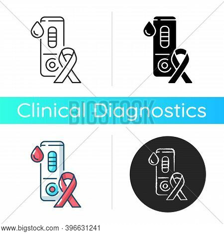 Hiv Test Icon. Laboratory Blood Examination. Rapid Test For Aids. Medical Check For Disease. Health 