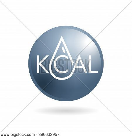 Kcal Sign - Calories Icon For Nutrition Energy Value Indicator And Composition - Isolated Glossy Pic