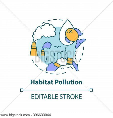 Habitat Pollution Concept Icon. Chemical Emission. Ecology Awareness. Environmental Harm. Wildlife C