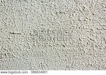 White Plastered Concrete Wall Texture. Whitewash Concrete Wall Seamless Surface. Abstract White Wash