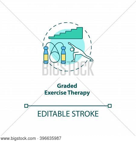 Graded Exercise Therapy Concept Icon. Cfs Treatment Idea Thin Line Illustration. Regular, Physical A