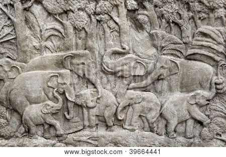 Elefanter basrelief