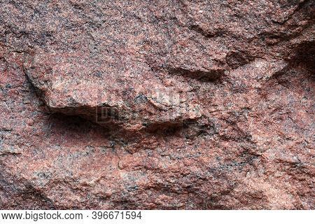 Isolated Pink Surface Made Of Natural Stone (granite)