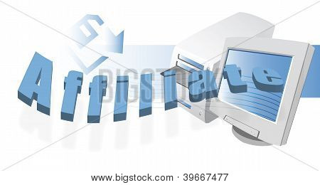 Image Of Word Affiliate With Computer Monitor