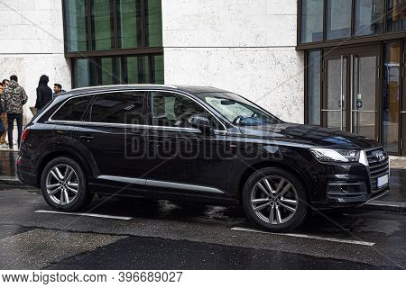 Budapest, Hungary - October 27, 2017: Audi Q8 Parked On A City Street, In Budapest, Hungary.