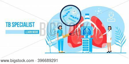 Fluorography Concept Vector. Tuberculosis Specialist Concept Vector. Pulmonary Fibrosis, Tuberculosi