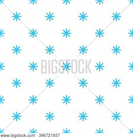 Christmas Simple Pattern. Seamless Pattern With Blue Snowflakes On A White Background. Winter Backdr