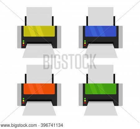 Printer Icon Illustrated In Vector On White Background