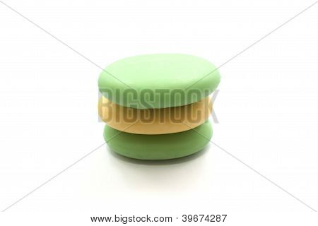 Soap, Green, Yellow, White Background