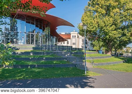 Shore Of The Tifer Lake On The Cultural And Commercial Site Schiffbauergasse With The Buildings Of T