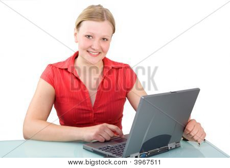 Imprenditrice attraente con Laptop