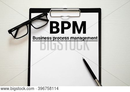 Notebook With Tools And Notes About Bpm, Concept.