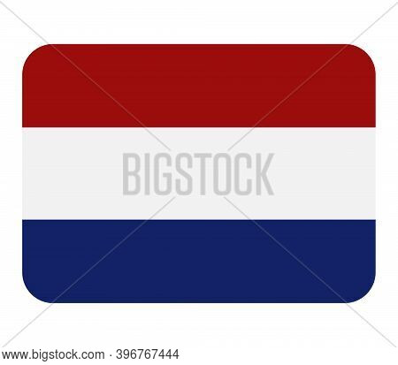 Holland Flag Illustrated  On A White Background