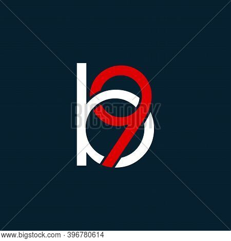 B9 Number Letter Logo Icon Designs Vector