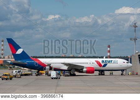 July 2, 2019, Moscow, Russia. Airplane Boeing 767-300 Azur Air Airline At Vnukovo Airport In Moscow.