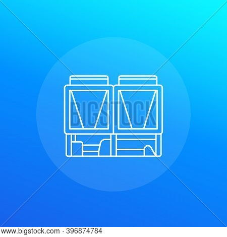 Chiller, Cooling System Icon, Linear Vector, Eps 10 File, Easy To Edit