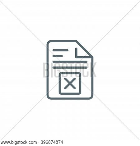Cancel Document File Page Restricted X Icon Color, Line, Outline Vector Sign, Linear Style Pictogram