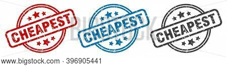 Cheapest Stamp. Cheapest Round Isolated Sign. Cheapest Label Set