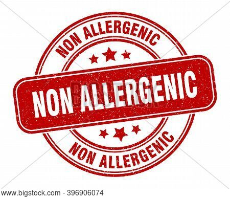 Non Allergenic Stamp. Non Allergenic Sign. Round Grunge Label