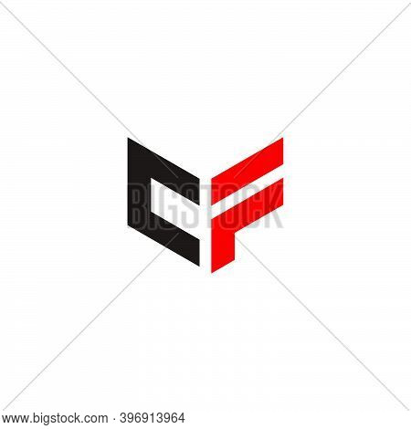Letter Cf Simple Geometric Line Logo Vector