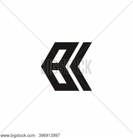 Abstract Letter Bk Simple Geometric Arrow Flat Logo Vector