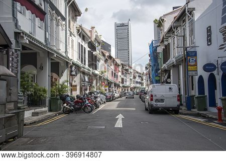 Singapore- 20 Nov, 2020: Street View Of Amoy Street In Singapore. Amoy Street Is A One-way Street Lo