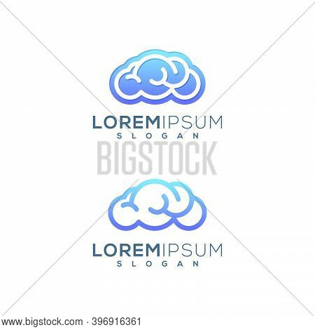Cloud Brain Logo Design Vector Template Easy To Use