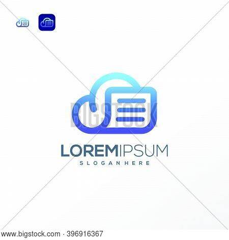 Cloud Data Logo Design Vector Template Easy To Use
