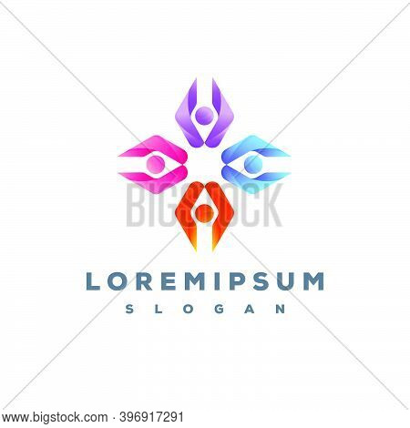Colorful People Care Logo Design Vector Template Easy To Use