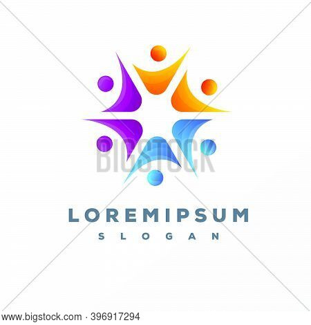 Colorful People Logo Design Vector Template Easy To Use