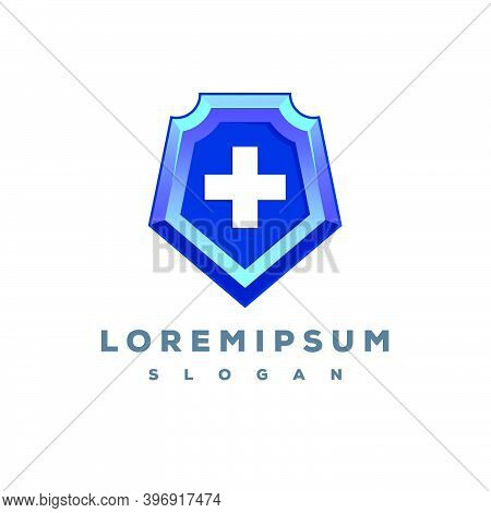 Colorful Shield Medical Logo Design Vector Template Easy To Use
