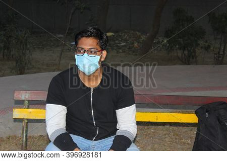 Utter Pardesh , India - Young Boy , Beautiful Young Boy Model Wear A Mask To Avoid Corona Virus In N
