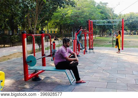 Utter Pardesh , India - Open Gym , A Picture Of Open Gym In Noida 22 November 2020