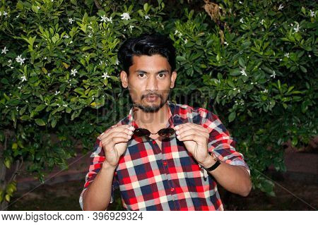 Utter Pardesh , India - Young Boy , A Picture Of Young Boy With Goggles In Noida 11 March 2020