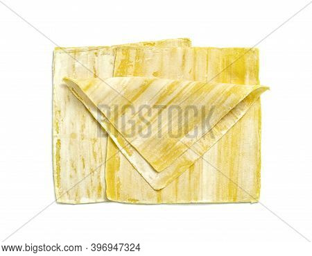 Closeup Wonton Wrapper Isolated On White Background